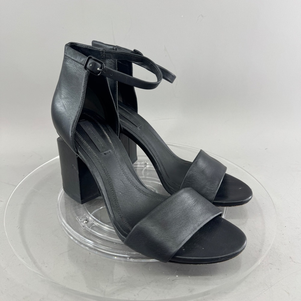 Alexander Wang Womens Abby Leather Cutout Block Heel Sandals Black 37